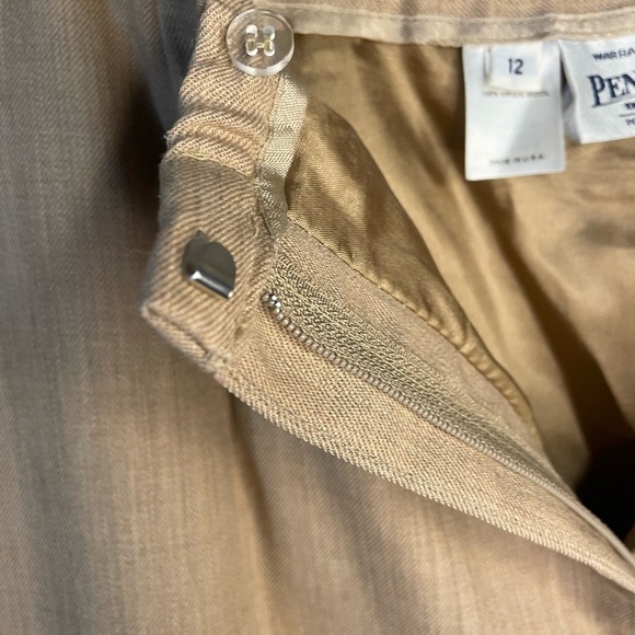 Pendleton 100% Wool Long Button Tan Suit Women Jacket Size 10 and Pants Size 12 - Picture 6 of 15